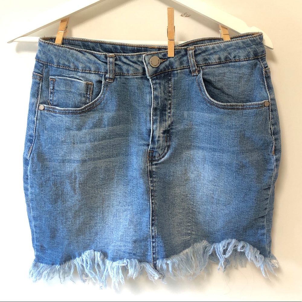 Denim mini skirt